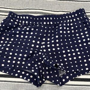 J. Crew Dark Blue and White Dotted Athletic Shorts